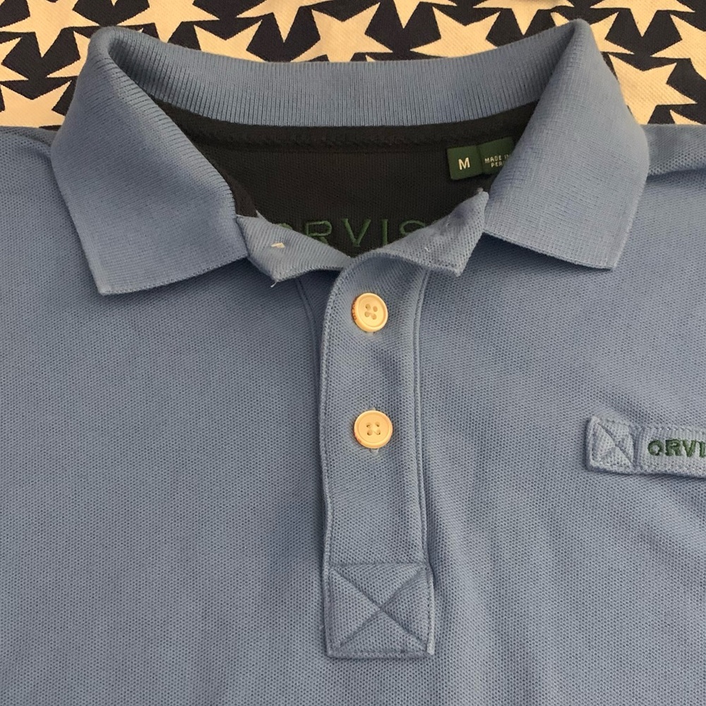 ORVIS LS Heavy Cotton 3 Button Collared Jersey